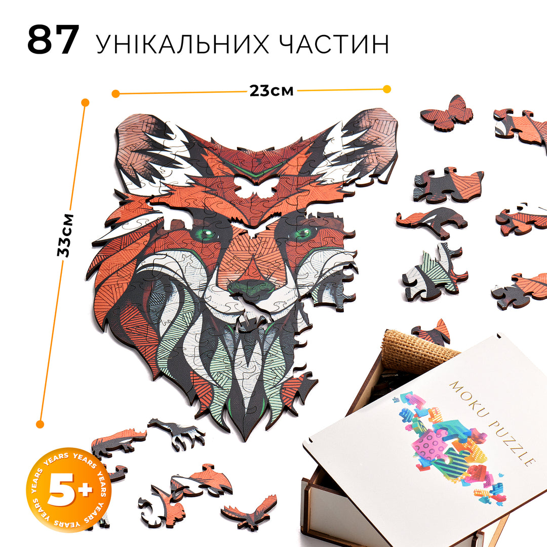 Дерев'яний пазл Moku Fox